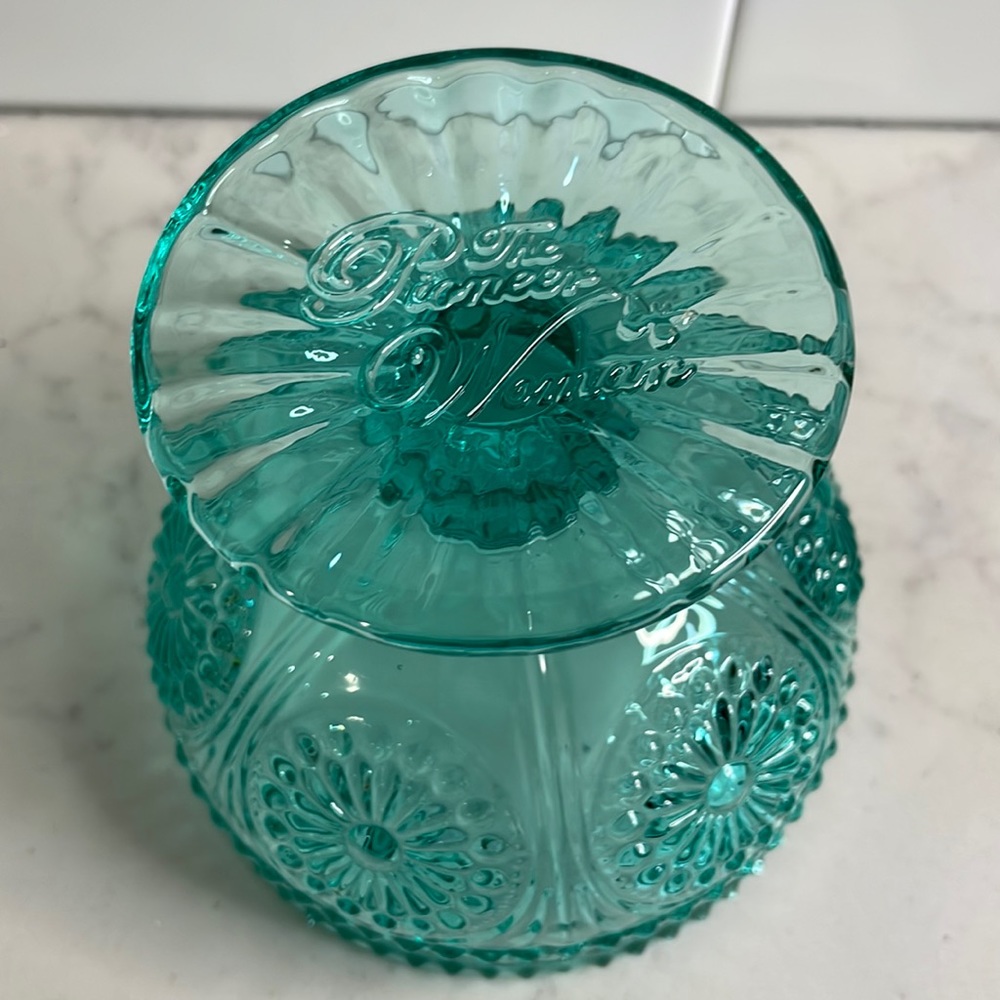 NWT (4) The Pioneer Woman Adeline Teal Sundae Cup Colored Glassware - Picture 4 of 8